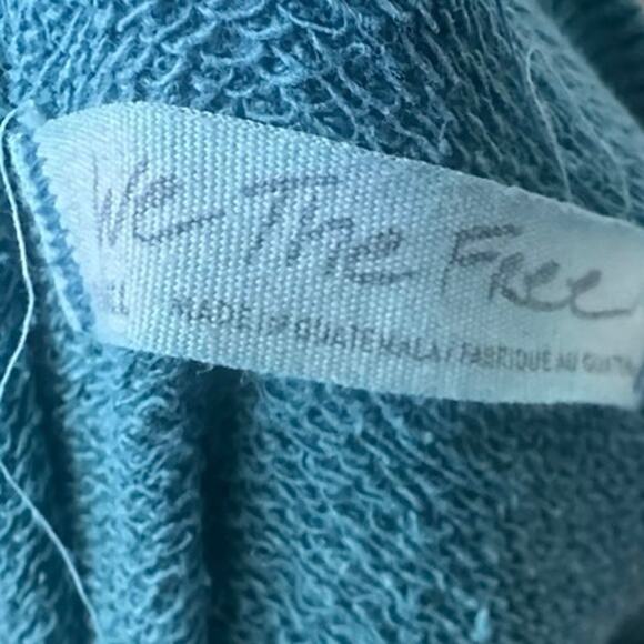 We The Free Camden Oversized Pullover Sweatshirt Teal Slouchy Crew XS - Picture 6 of 10